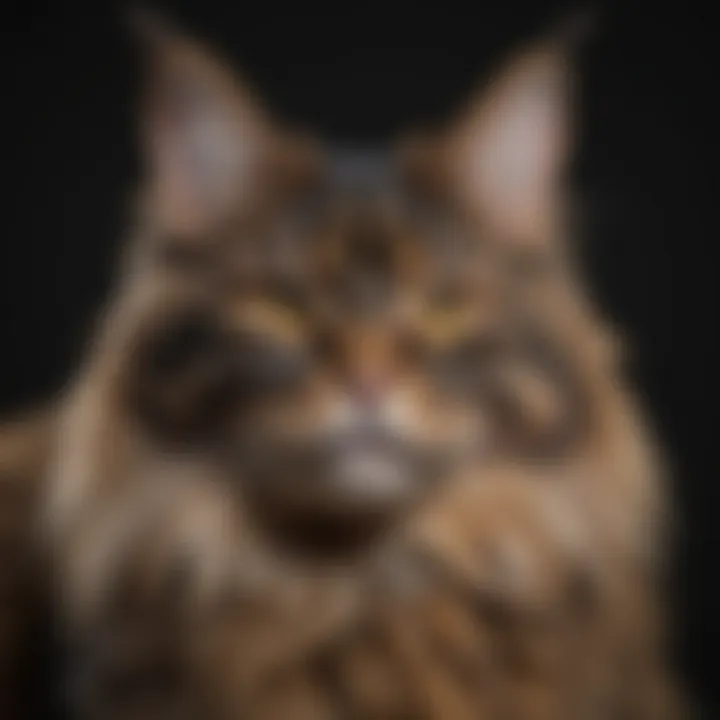 Maine Coon cat showcasing rare tortoiseshell pattern