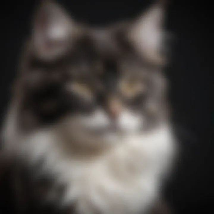 Maine Coon kitten with striking black and white markings