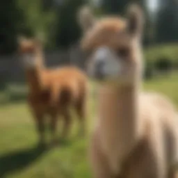 Majestic Alpaca in Pastoral Setting