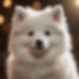 Majestic American Eskimo Puppy with Fluffy White Fur