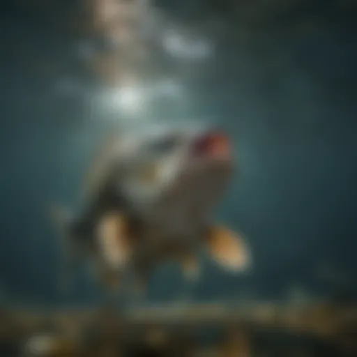 Majestic big bass swimming gracefully in local waters