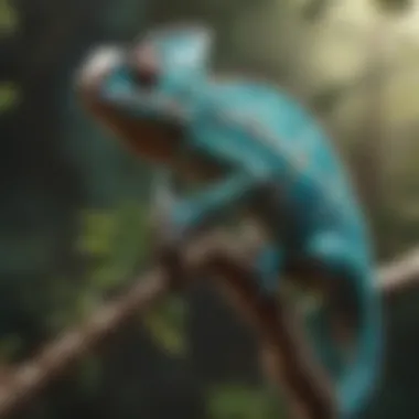 Majestic Chameleon Perched on Branch Majestic Chameleon Perched on Branch