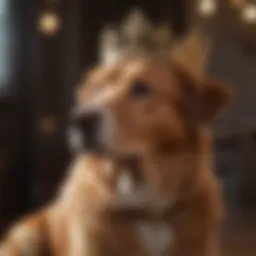 Majestic dog with crown