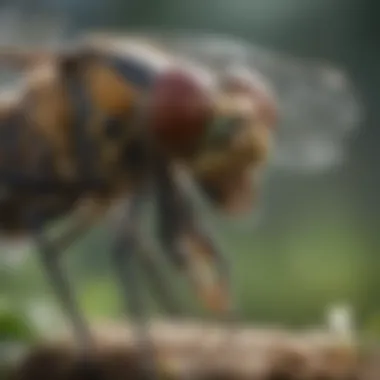 Dragonfly Predator A majestic dragonfly preying on fleas in a garden