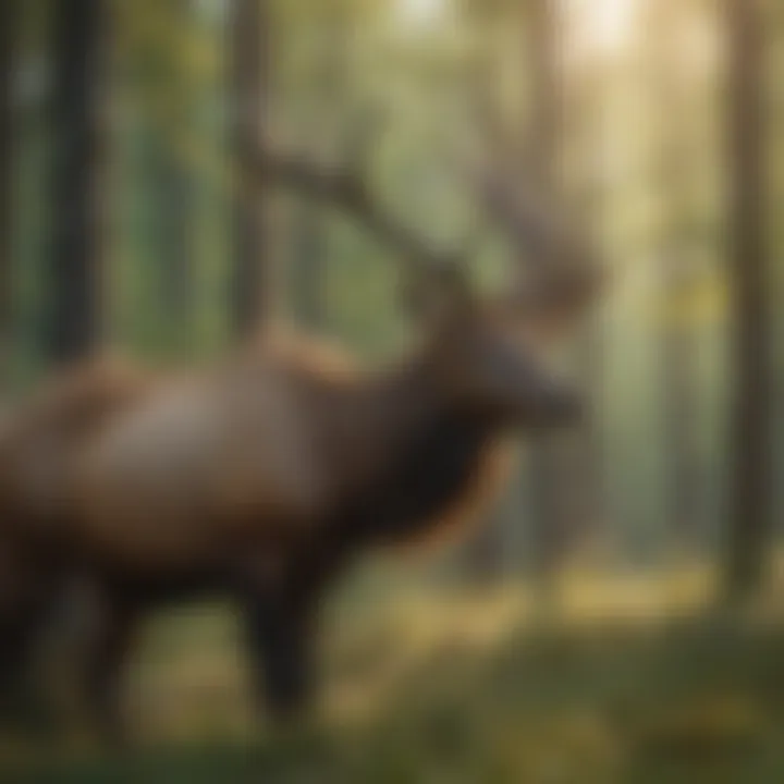 Majestic elk roaming freely in the forests of Arkansas