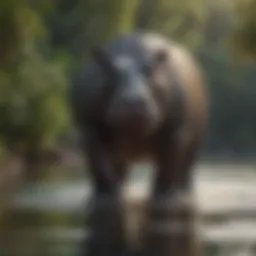 Majestic Hippopotamus in Natural Habitat
