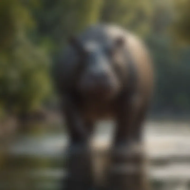 Majestic Hippopotamus in Natural Habitat