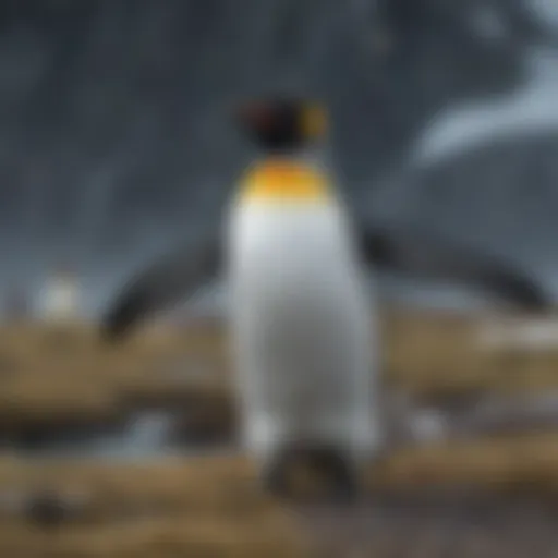 Regal King Penguin in Antarctic Landscape