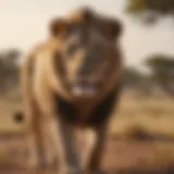 Majestic lion in Africa's savannah