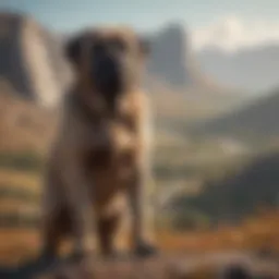 Majestic Mastiff overlooking landscape