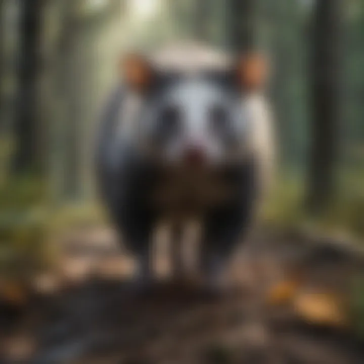 Majestic Opossum Roaming Through Forest