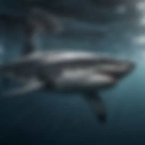 Majestic predator swimming gracefully through ocean depths