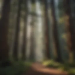 Majestic Redwood Trees in Northern California National Park