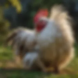 Majestic Silkie Bantam Rooster in Natural Setting