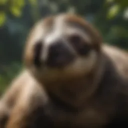 Majestic sloth in its natural habitat