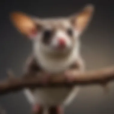 Majestic Sugar Glider perched on a branch