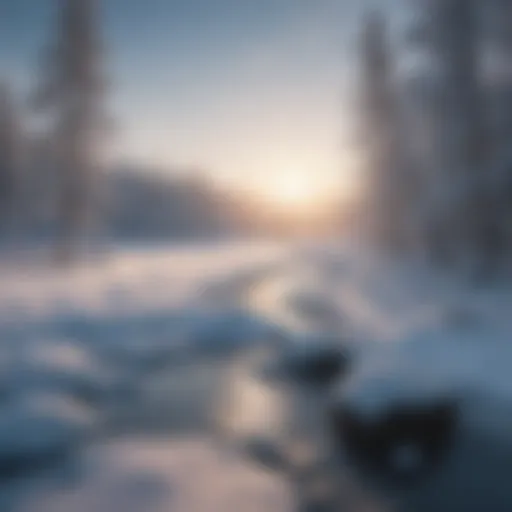 Majestic winter landscape at Devils Lake