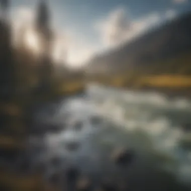 Majestic Yellowstone River flowing through lush wilderness