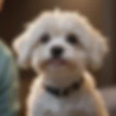 A Maltese dog receiving veterinary care to ensure health before adoption.