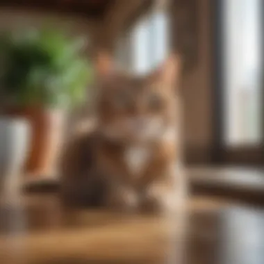 A happy cat in a clean, fresh environment aided by air purification
