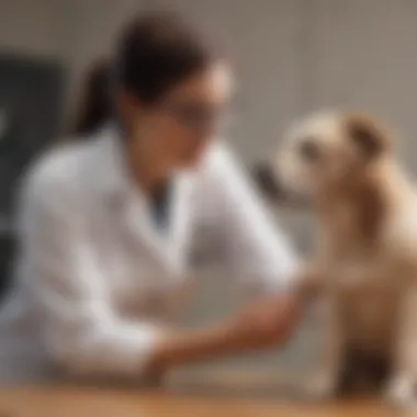 Veterinarian examining a dog