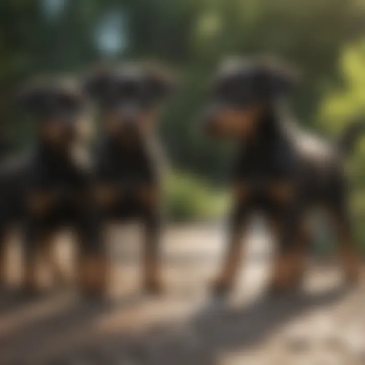 Manchester Terrier Puppies Playing