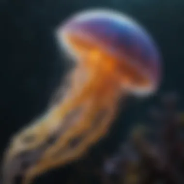 Majestic Jellyfish in a Colorful Underwater Display