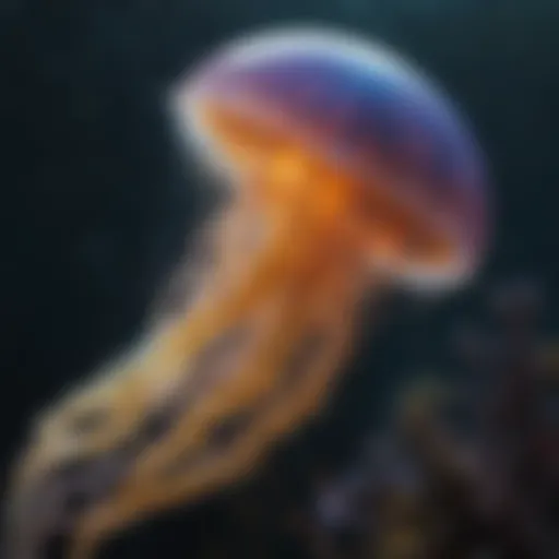 Majestic Jellyfish in a Colorful Underwater Display