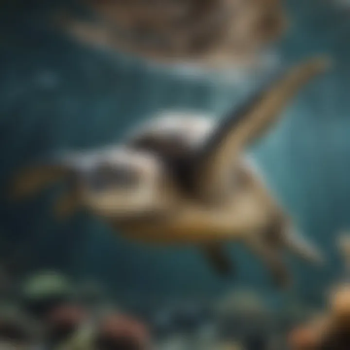 Graceful Sea Turtles Gliding Through the Water