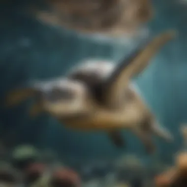 Elegant Sea Turtle Habitat Graceful Sea Turtles Gliding Through the Water