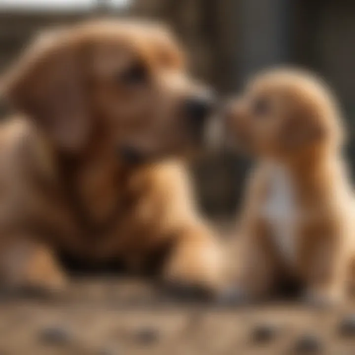 Owner and puppy engaged in interactive play for bonding