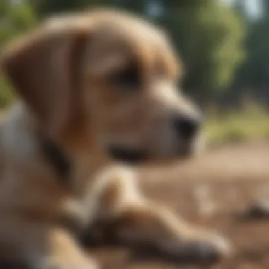 Puppy responding eagerly to verbal commands