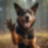 Canine training with hand signal