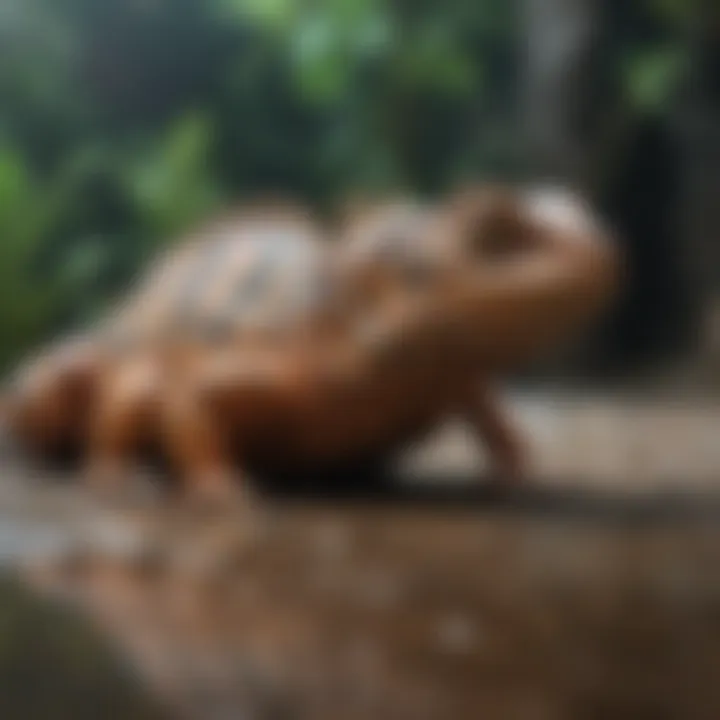 Diverse reptile species coexisting peacefully in a large tank