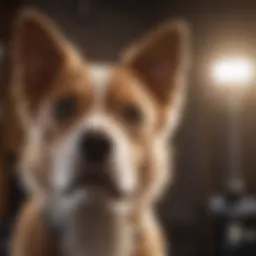 Microchipping dog being scanned