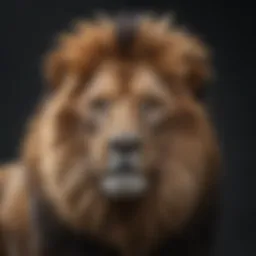 Regal lion showcasing its majestic mane