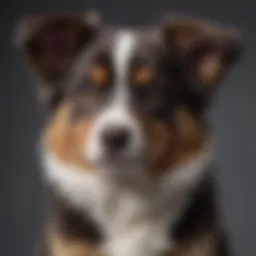 Mini Australian Shepherd puppy with a unique coat pattern
