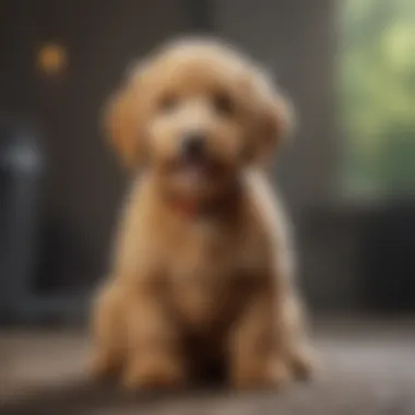 Playful Mini Golden Doodle with Endearing Expression Mini Golden Doodle with a Playful Expression
