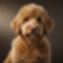 Mini Goldendoodle with curly golden fur