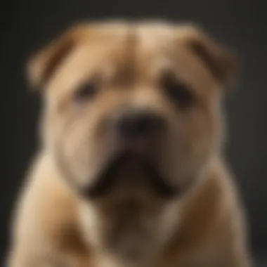 Mini Shar Pei showcasing its alert expression