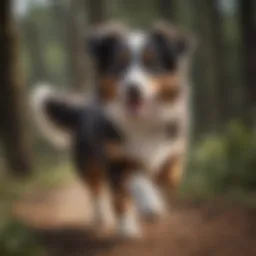 Graceful Miniature Australian Shepherd in motion