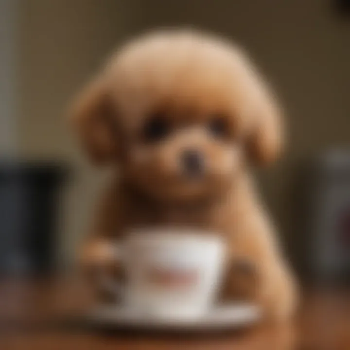 Close-up of the distinctive features of a Miniature Toy Teacup Poodle