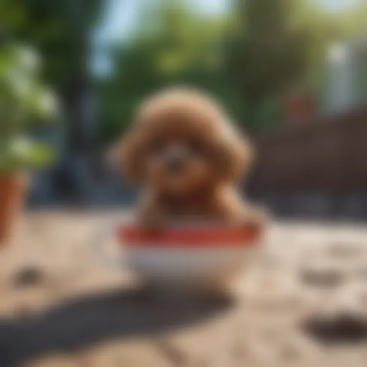 Miniature Toy Teacup Poodle enjoying a sunny day outdoors