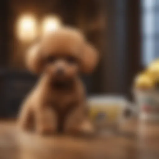 Miniature Toy Teacup Poodle in a playful pose