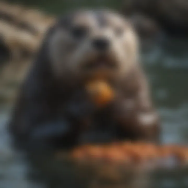 Monterey Sea Otter Cracking Open Shellfish with Precision