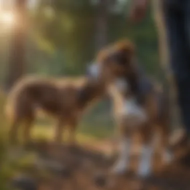 Outdoor gathering of dog owners enjoying nature