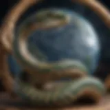 Mystical Serpent Coiled Around Celestial Globe