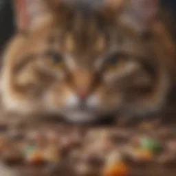 A selection of natural cat food ingredients beneficial for kidney health.