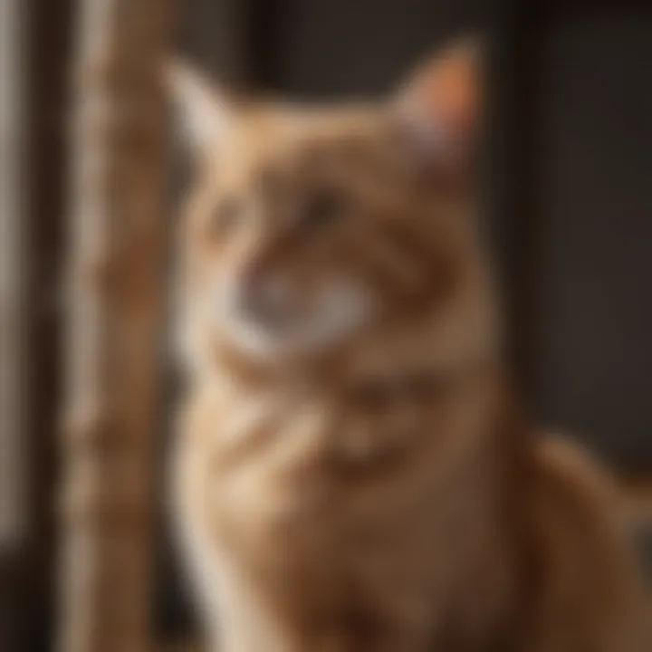 Natural Wood Cat Scratching Post with Sisal Rope