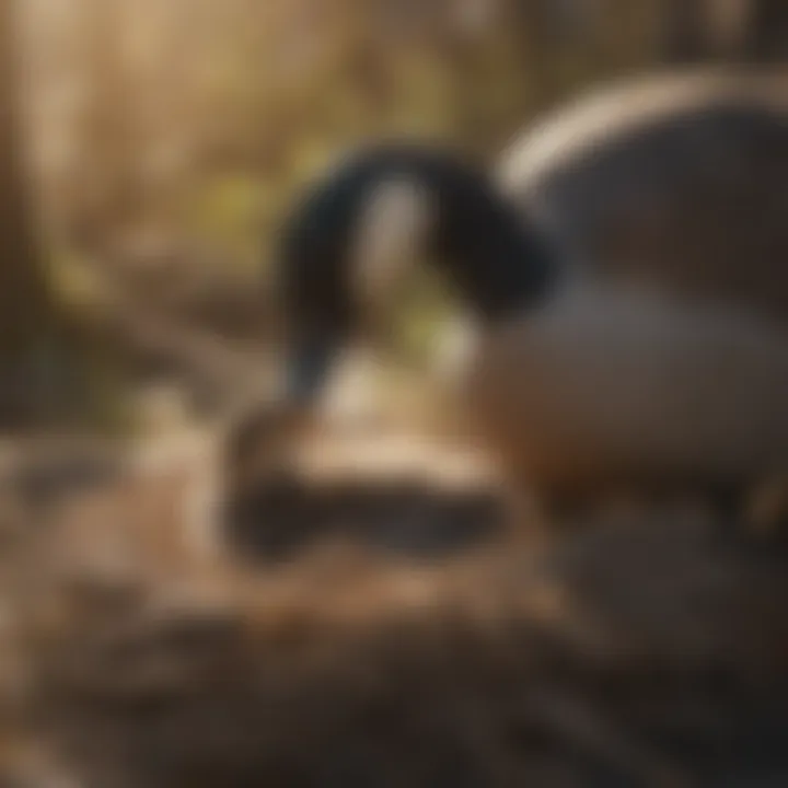 Canadian Goose Constructing Nest